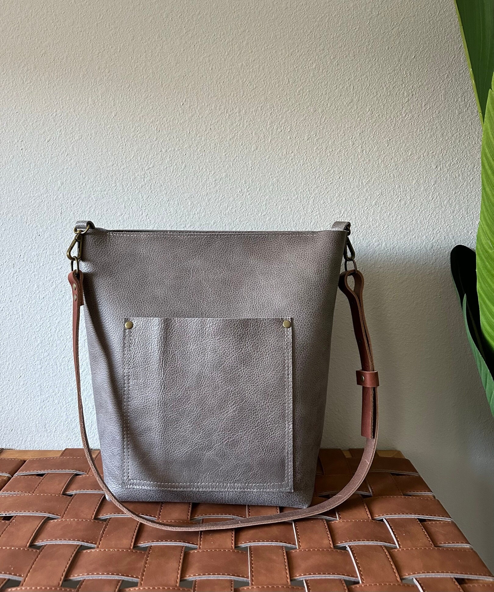 Gray Crossbody Bag 