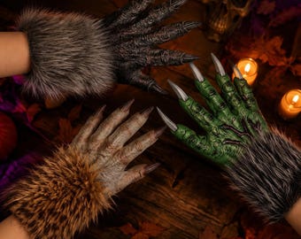 Halloween Monsterklauwhandschoenen, Zombie Demonenhanden, Weerwolfkostuumaccessoires, Horror Vampier Cosplayhandschoenen, Eng Halloweenfeestaccessoire