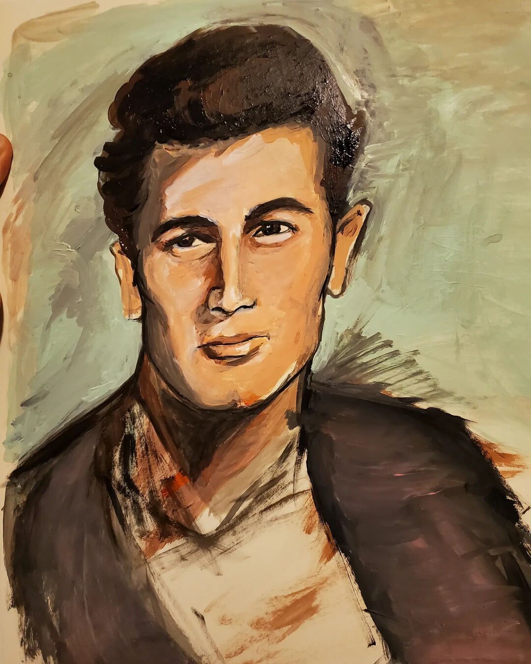 Rock Hudson Original Acrylic Painting on Illustration Board Gay