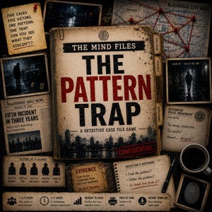 Serial Crime Mystery Game, Pattern Recognition Puzzle, Escape Room at Home, Instant PDF Download
