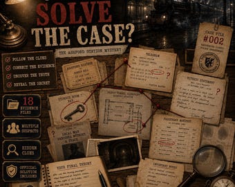 Detective Mystery Game Printable | Cold Case File Puzzle PDF