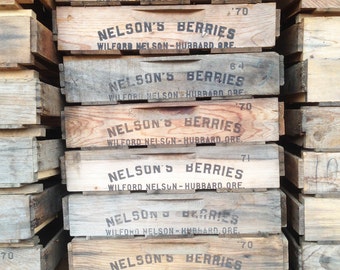 gift jewelry presentation box Vintage Wooden Berry Crate -- Rustic Industrial Storage Box