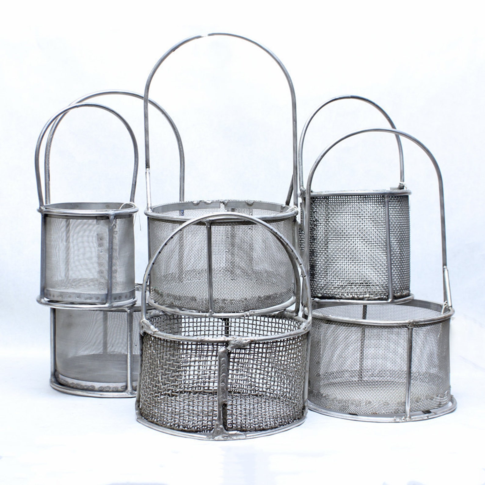 Vintage Industrial Wire Parts Baskets Etsy