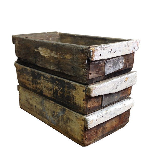 Vintage Industrial Wooden Crate -- Rustic Wood Storage Box