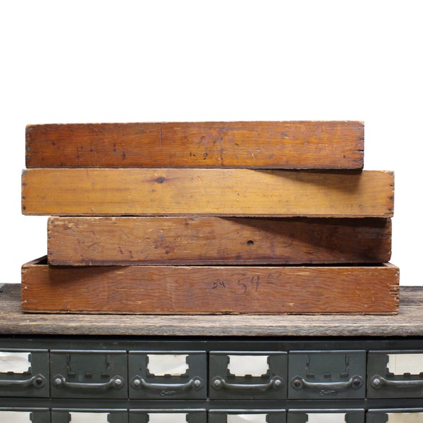 Vintage Industrial Wood Box--Wood Storage Tray