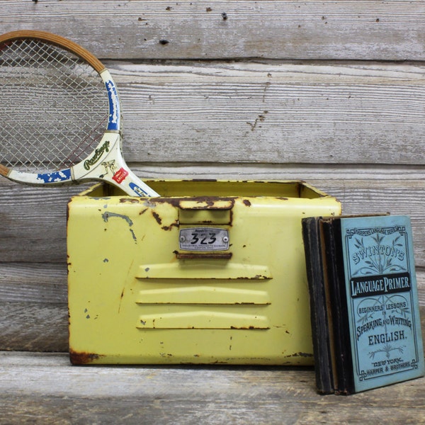 Vintage Yellow Gym Locker Basket