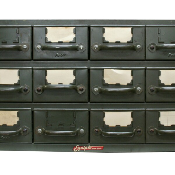 Vintage Industrial Hardware Cabinet -- Equipto Multi Drawer/Card Catalog/Industrial Storage