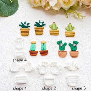 Cortadores de arcilla polimérica / Formas de cactus y macetas para pendientes, manualidades de verano