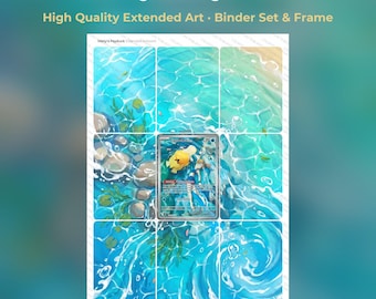 Misty's Psyduck Extended Art - DRI 193 Pokemon Binder Page & Frame Art - Digital Download - 9 Card Binder Insert - Full Artwork