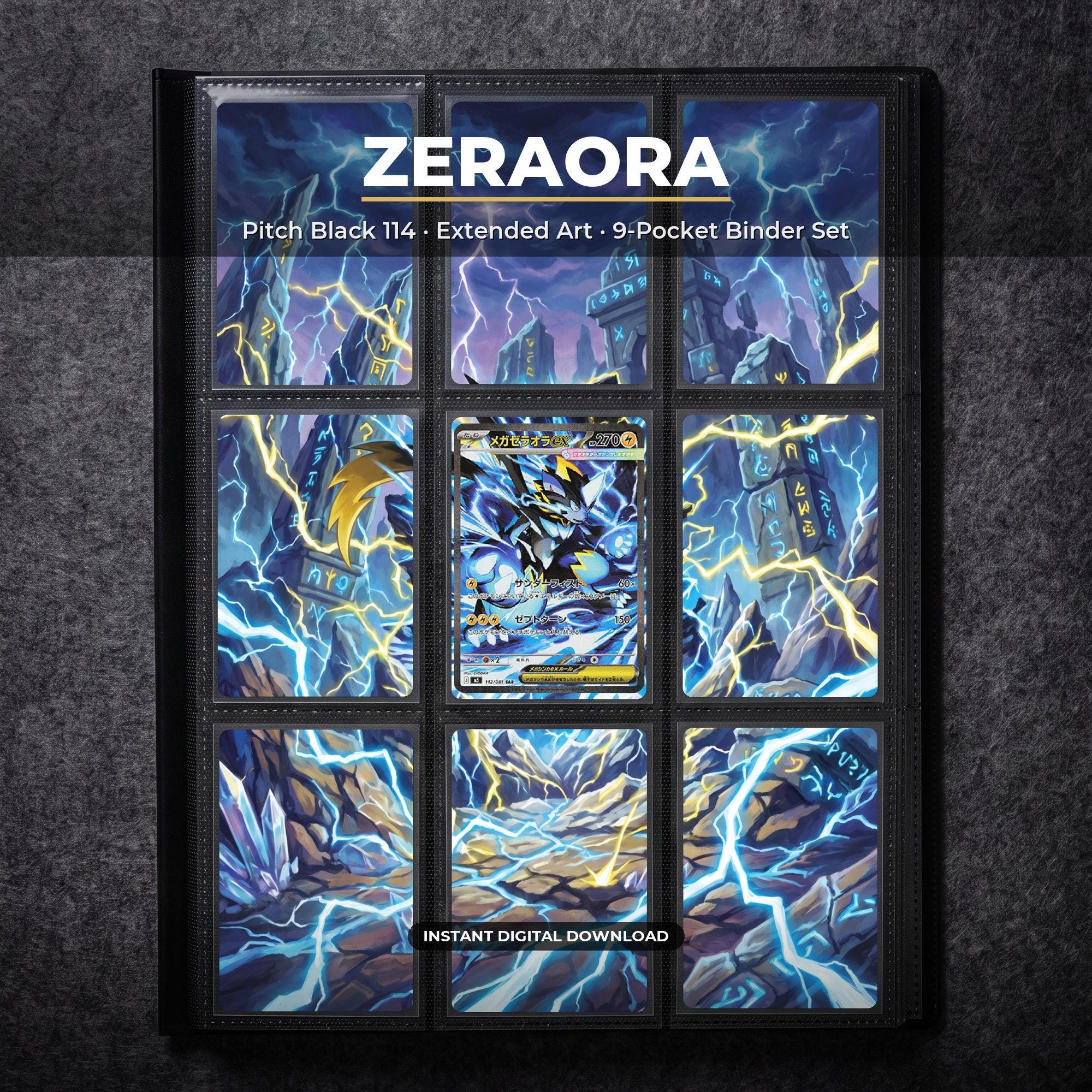 Zeraora 114 Extended Art Pokemon Binder Page | Pitch Black 9