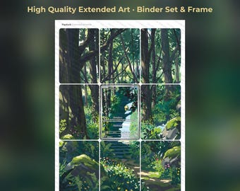 Psyduck Extended Art - MEW 175, 151 Binder Page & Frame Art - Digital Download - 9 Card Binder Insert - Full Artwork Printable
