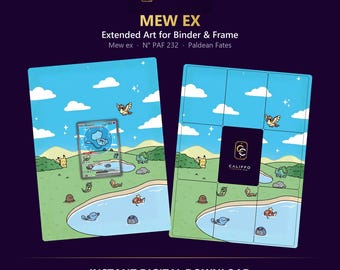 Bubble Mew Extended Art - Pokemon Binder Page & Frame Art - Digital Download - 9 Card Binder Insert - Full Artwork Printable