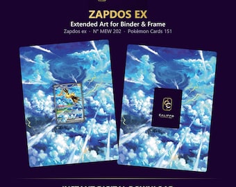 Alakazam Extended Art - Pokemon Binder Page & Frame Art - Digital Download - 9 Card Binder Insert - Full Artwork Printable