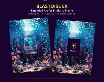 Alakazam Extended Art - Pokemon Binder Page & Frame Art - Digital Download - 9 Card Binder Insert - Full Artwork Printable