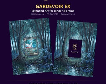 Gardevoir Extended Art - Pokemon Binder Page & Frame Art - Digital Download - 9 Card Binder Insert - Full Artwork Printable