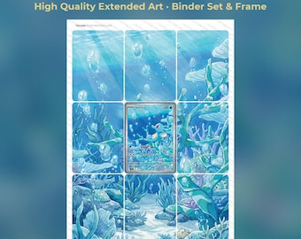 Horsea Extended Art - SFA 067 Pokemon Binder Page & Frame Art - Digital Download - 9 Card Binder Insert - Full Artwork Printable