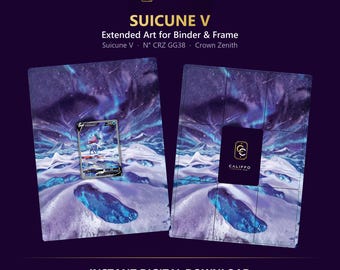 Suicune Extended Art - Pokemon Binder Page & Frame Art - Digital Download - 9 Card Binder Insert - Full Artwork Printable