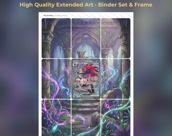 N's Zoroark Extended Art - ASC 286 Pokemon Binder Page & Frame Art - Digital Download - 9 Card Binder Insert - Full Artwork Printable
