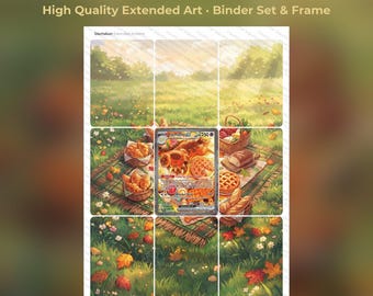 Dachsbun Extended Art - SCR 169 Pokemon Binder Page & Frame Art - Digital Download - 9 Card Binder Insert - Full Artwork Printable