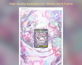 Mega Gardevoir Extended Art - MEG 178 Pokemon Binder Page & Frame Art - Digital Download - 9 Card Binder Insert - Full Artwork Printable