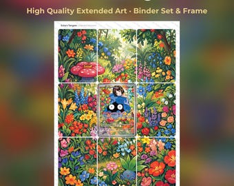 Erika's Tangela Extended Art - ASC 218 Pokemon Binder Page & Frame Art - Digital Download - 9 Card Binder Insert - Full Artwork Printable