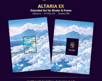 Altaria Extended Art - Pokemon Binder Page & Frame Art - Digital Download - 9 Card Binder Insert - Full Artwork Printable