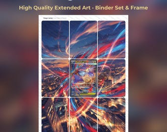 Mega Latias Extended Art - MEG 181 Pokemon Binder Page & Frame Art - Digital Download - 9 Card Binder Insert - Full Artwork Printable