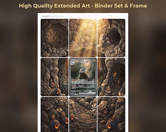 Excadrill Extended Art - BLK 168 Pokemon Binder Page & Frame Art - Digital Download - 9 Card Binder Insert - Full Artwork Printable