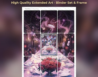 Chandelure Extended Art - WHT 103 Pokemon Binder Page & Frame Art - Digital Download - 9 Card Binder Insert - Full Artwork Printable
