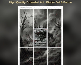 Houndoom Extended Art - SFA 066 Pokemon Binder Page & Frame Art - Digital Download - 9 Card Binder Insert - Full Artwork Printable
