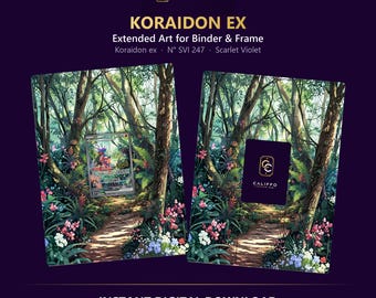Koraidon Extended Art - Pokemon Binder Page & Frame Art - Digital Download - 9 Card Binder Insert - Full Artwork Printable