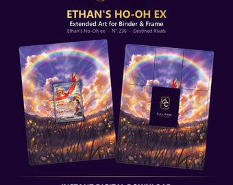 Ethan's Ho-Oh Extended Art - Pokemon Binder Page & Frame Art - Digital Download - 9 Card Binder Insert - Full Artwork Printable
