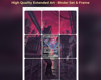 Team Rocket's Mewtwo Extended Art - DRI 231 Pokemon Binder Page & Frame Art - Digital Download - 9 Card Binder Insert - Full Artwork Print