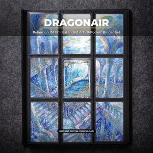 Dragonair 181 Erweiterte Illustration Pokémon-Sammelalbumseite | Pokémon 151 9-Taschen-Sammelalbum & Rahmen | Druckbares Kartenposter als Geschenk