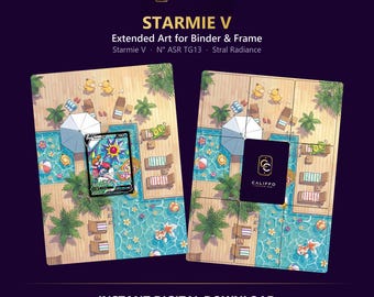 Misty's Starmie Extended Art - Pokemon Binder Page & Frame Art - Digital Download - 9 Card Binder Insert - Full Artwork Printable