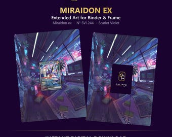 Miraidon Extended Art - Pokemon Binder Page & Frame Art - Digital Download - 9 Card Binder Insert - Full Artwork Printable