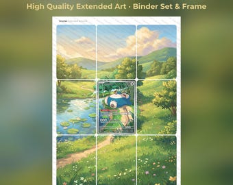Snorlax 151 Extended Art - SVP 051 Pokemon Binder Page & Frame Art - Digital Download - 9 Card Binder Insert - Full Artwork Printable
