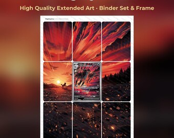 Mightyena Extended Art - ASC 243 Pokemon Binder Page & Frame Art - Digital Download - 9 Card Binder Insert - Full Artwork Printable