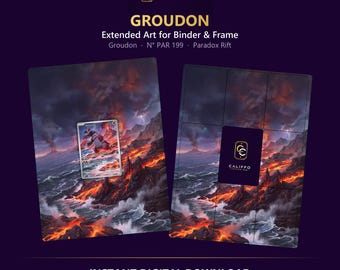 Groudon Extended Art - Pokemon Binder Page & Frame Art - Digital Download - 9 Card Binder Insert - Full Artwork Printable