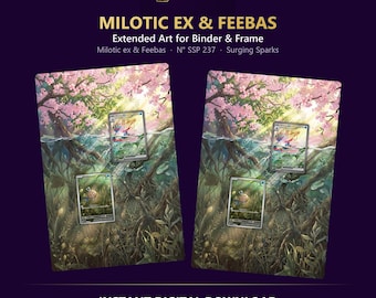 Milotic & Feebas Line Extended Art - Pokemon Binder Page and Frame Art - Digital Download - 9 Card Binder Insert - Full Artwork Printable