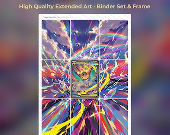 Mega Hawlucha Extended Art - ASC 283 Pokemon Binder Page & Frame Art - Digital Download - 9 Card Binder Insert - Full Artwork Printable