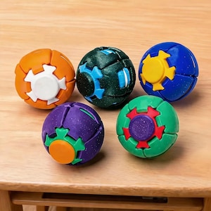 Drehbarer Fidget-Ball zum Drücken, 3D-gedruckter Stressball, formveränderlicher Spinnerball, sensorisches Fidget-Spielzeug, spiralförmiges kinetisches Schreibtischspielzeug, Stressabbau