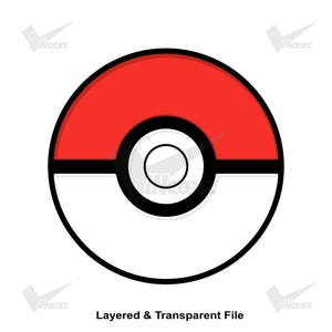 Pokéball SVG PNG | Pokéball Clipart | Taschenmonster | Pokéball Geburtstags-Schneidedatei für Cricut