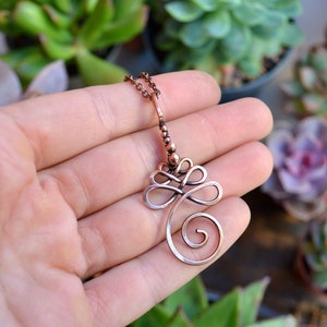 MENS Unalome Copper Pendant. Wire Wrapped Jewelry. Hippie Necklace. Unalome Necklace. Copper Pendant. Gift for Him.Healing Jewelry