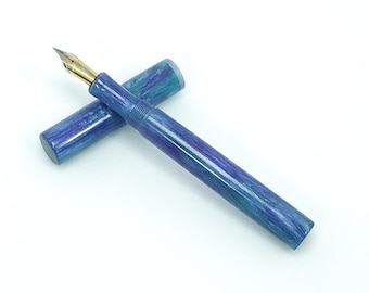 Acrylic Fountain Pen - Red Purple Blue and Green all Metallic Acrylic - See Video - Bespoke Kitless Fountain Pen - 002BSE