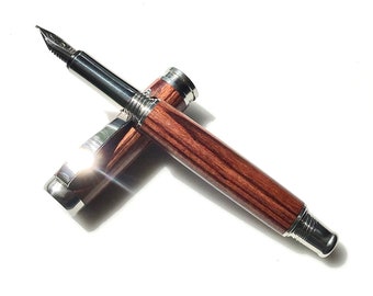 Füllfederhalter aus Holz - Kingwood - Made in USA Edelstahl-Hardwares - 003FPSSB