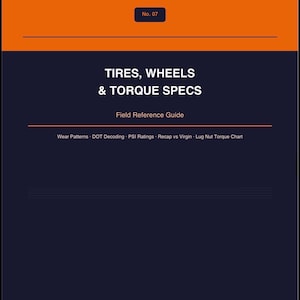Tires, Wheels and Torque Specs Reference Guide | Truck and Trailer Apprentice Cheat Sheet