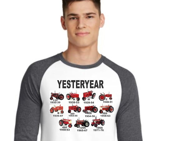tractor shirt, red tractor shirt, Farmall shirt, yesterday shirt, mens shirt,  mans vintage tractor shirt,