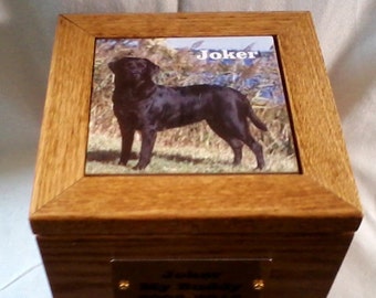 Large pet urn, pet memorial, pet ash box, pet burial box, oak urn,handcrafted wooden oak pet urn, urn for larger dogs, USA made pet urn