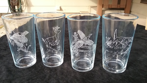 Beer glasses, Pub glasses, wildlife  Beer glasses,sportsman beer glasses, gift, Pint beer glasses, Gifts for him,  Beer drinker gift